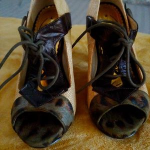 Naughty Monkey Camo Cheetah Print Heels